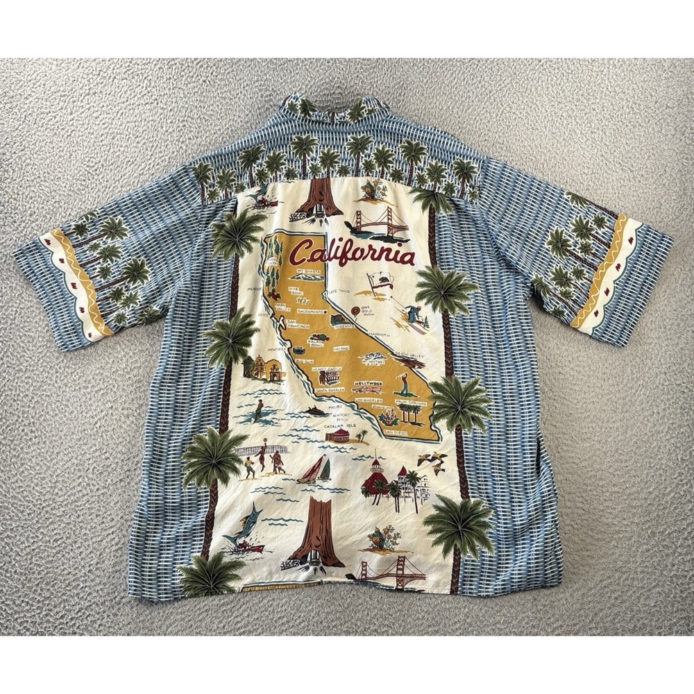 Vintage Reyn Spooner California State Camp Shirt Mens XL Rayon Button Up Travel
